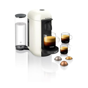 NESPRESSO Krups Vertuo Plus Kaffeekapselmaschine, automatische Kapselerkennung, Vertuo Maschine mit 1,1 l Wassertank, 5 Tassengrößen, weiß, XN9031 im Sale